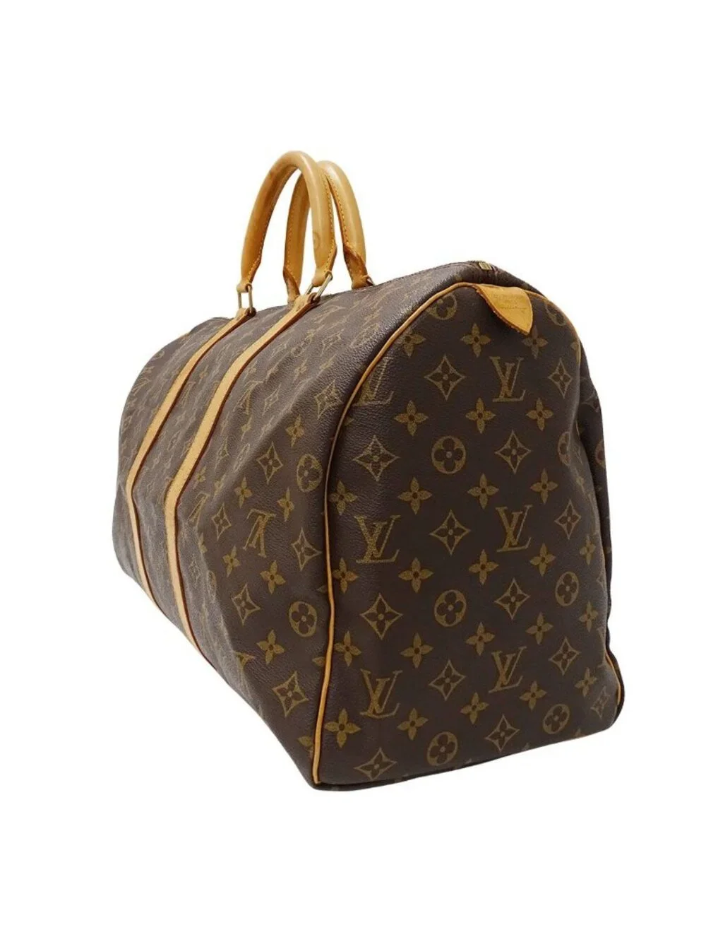 Louis Vuitton Boston Bag Monogram Canvas Keepall 50 Brown Large Going